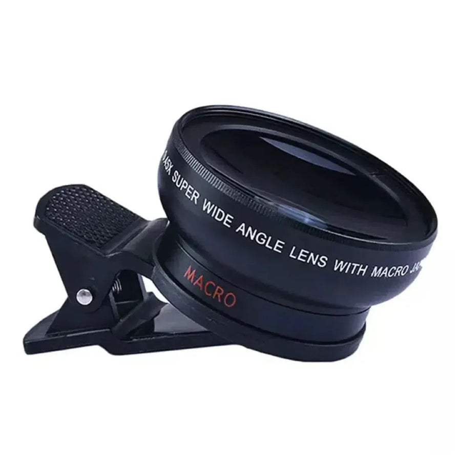 Buy 2in1 37mm Mobile Phone Lens 0.45x 49uv Super Wide-Angle + Macro HD Lens - 2in1 Macro HD Cam Lens at Caseles-Black,