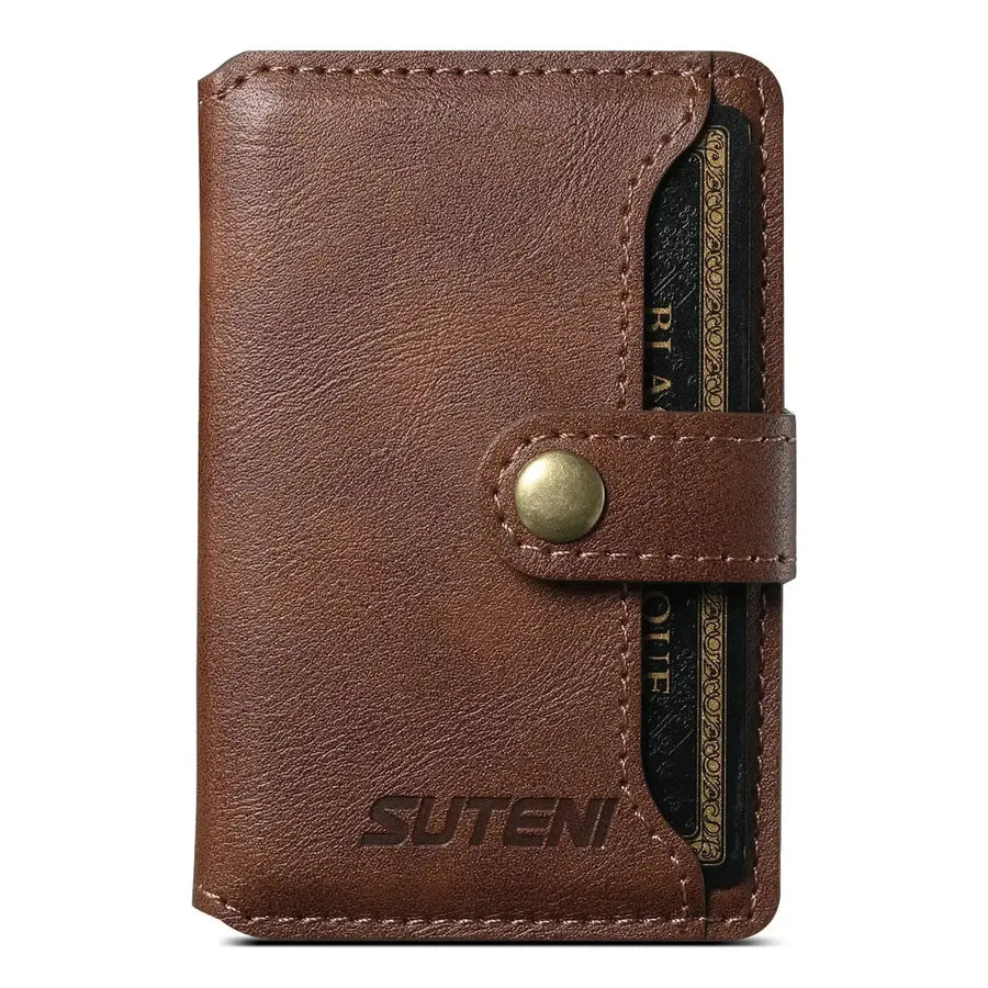 Buy Magnetic Wallet & Phone Stand,Classic Magnetic Card Holder Wallet at Caseles-Brown,