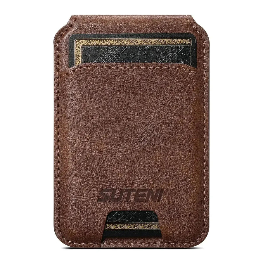 Buy Magnetic Wallet & Phone Stand,Classic Magnetic Card Holder Wallet S2 at Caseles-Brown,