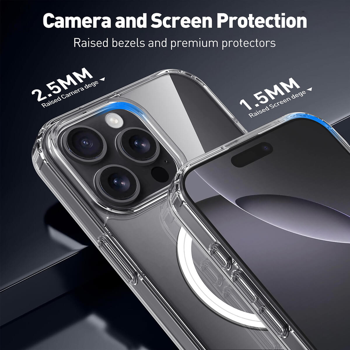 Buy Slim crystal-clear MagSafe iPhone case with strong magnetic adsorption, anti-yellowing durability, and military-grade drop protection - iPhone MagSafe Clear Case at Caseles -iPhone 17 Pro Max,