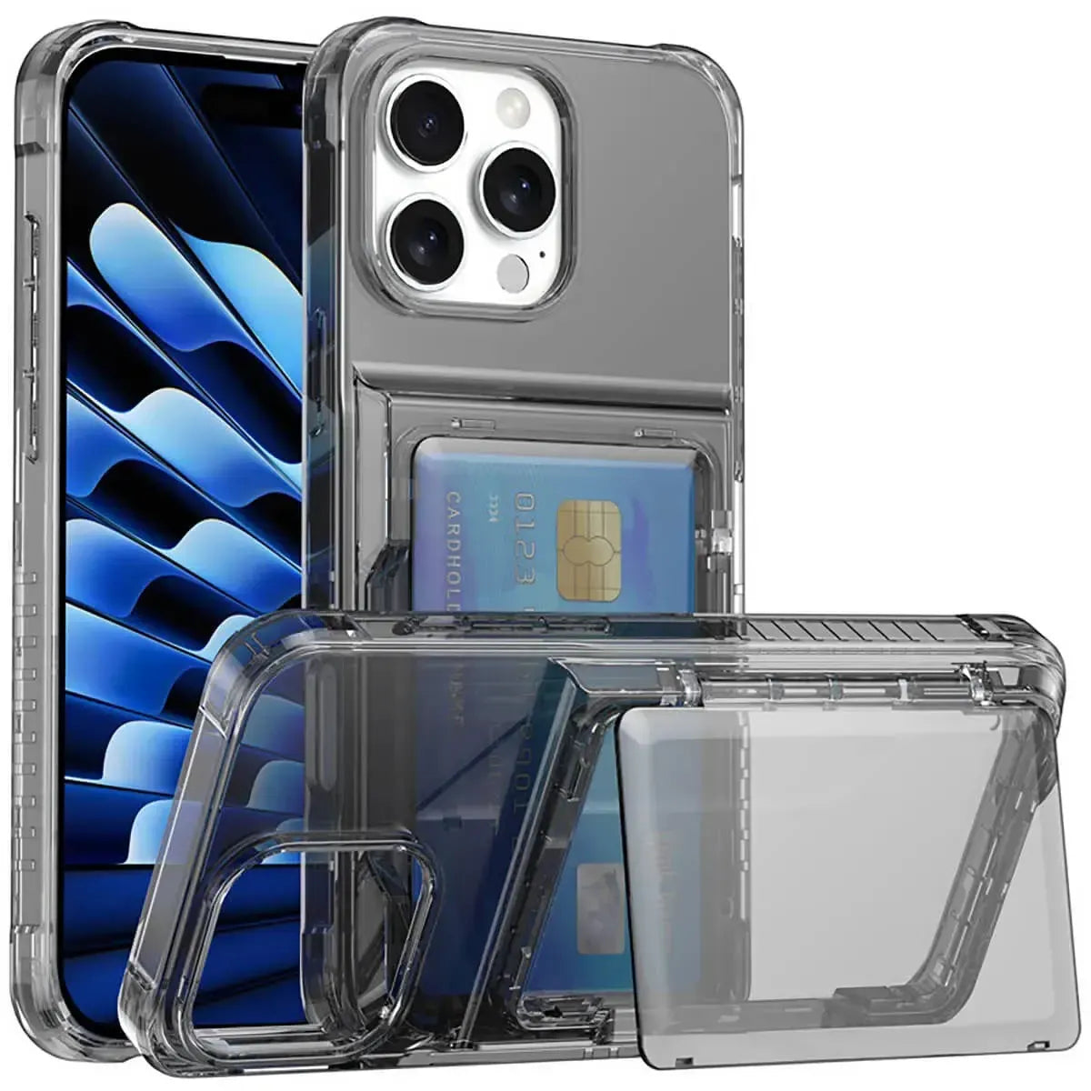 Buy Clear Magnetic Phone Case with Detachable Card Wallet – Holds 3 Cards, Shows Off Your Phone, at Caseles-iPhone 16 Pro Max, Black