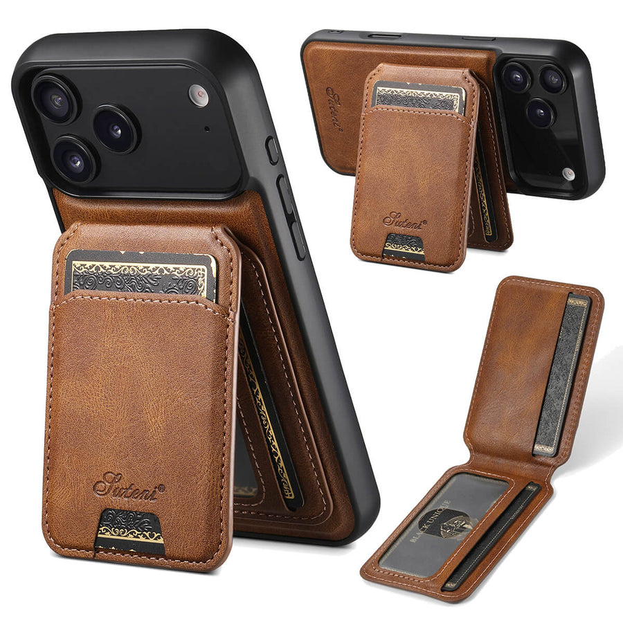 Buy Full Coverage Protection, Leather Phone case, Phone Stander, Card Holder Wallet Case,Francis at Caseles-iPhone 17 Pro Max, Francis-Coffee