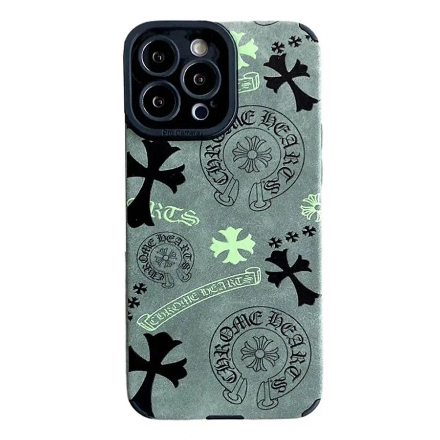 Buy Chrome Hearts Style Phone Case for iPhone, Thickened Anti-fall Phone Case - Seth at Caseles-iPhone 16 Pro Max, Green