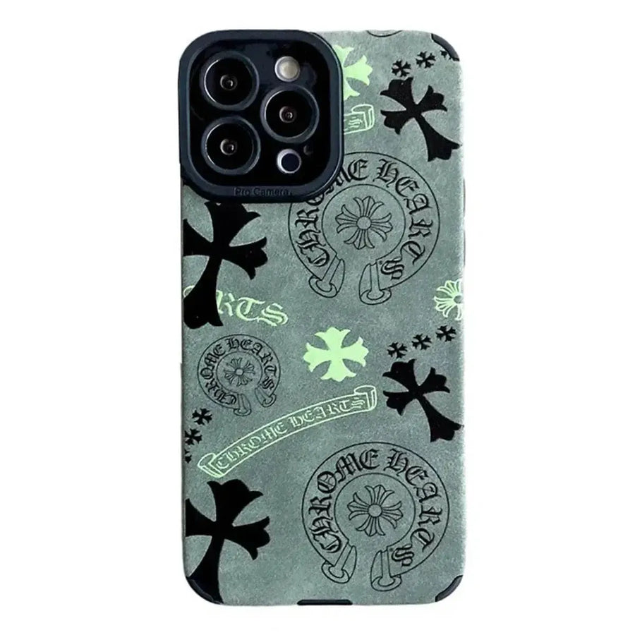 Buy Chrome Hearts Style Phone Case for iPhone, Thickened Anti-fall Phone Case - Seth at Caseles-iPhone 16 Pro Max, Green