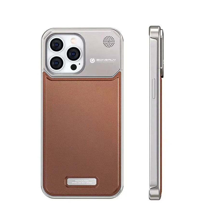 Buy Luxury Leather Metal Magnetic Aluminum Fragrance Phone Case For iphone -ZION at Caseles-iPhone 16 Pro Max,