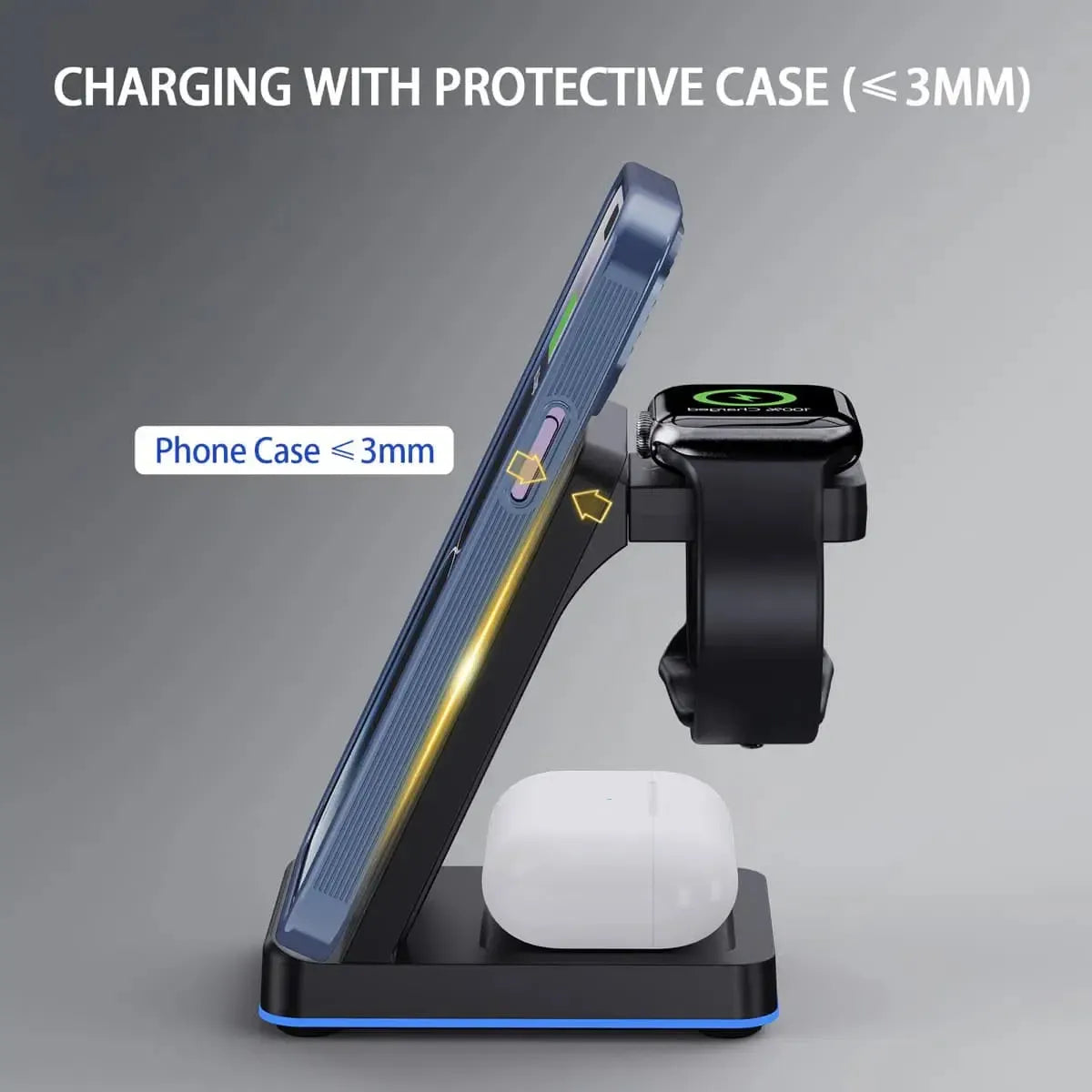 Caseles 3 In 1 Wireless Charger For iPhone,Samsung Galaxy,iPad and iWatch Caseles Caseles 3 In 1 Wireless Charger For iPhone,Samsung Galaxy,iPad and iWatch Caseles