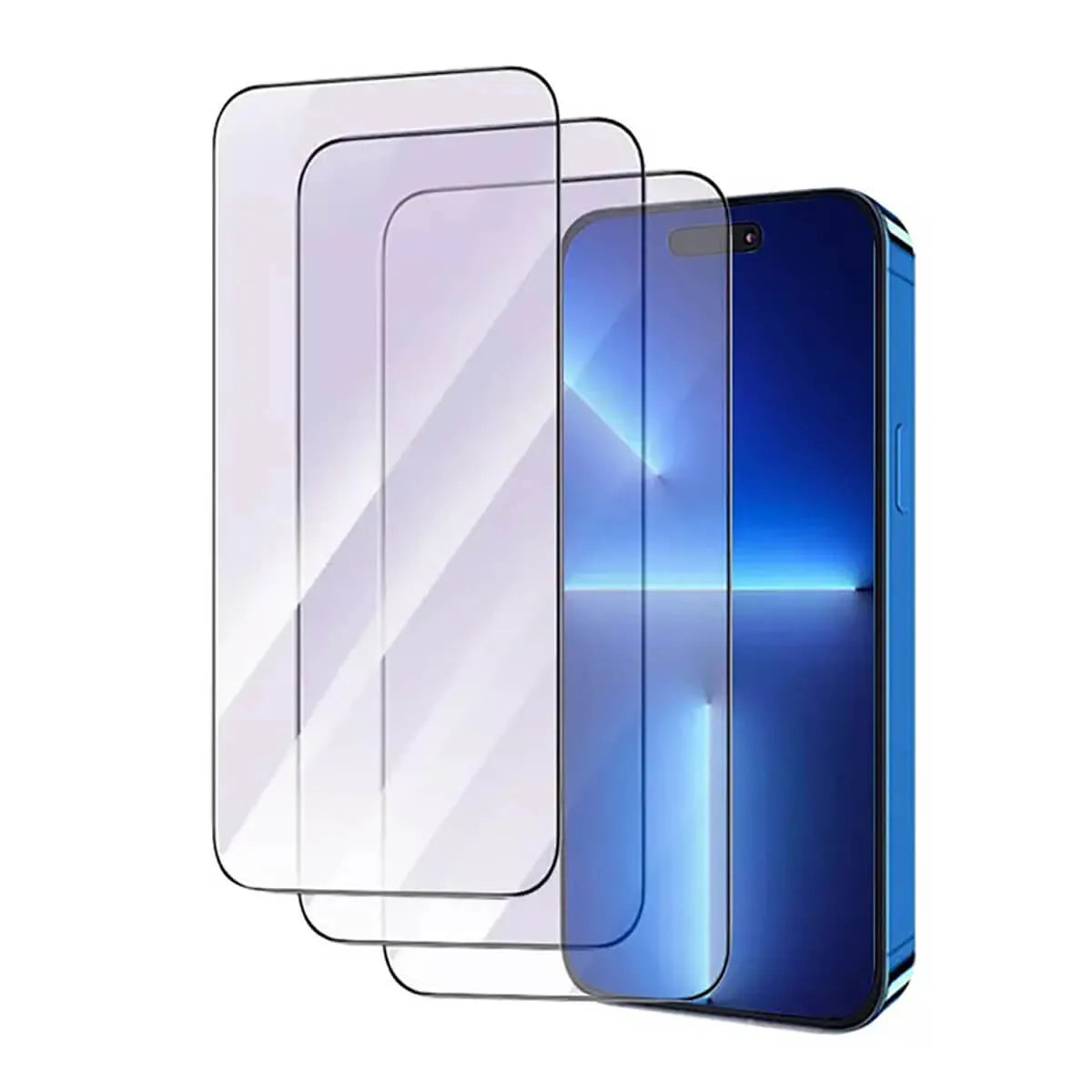 Buy Anti Blue Light Tempered Glass Screen Protector for Mobile Phone – 3 Pack, Edge-to-Edge Full Coverage, HD Clarity, Eye Protection, Anti-Scratch - 3 PACK ANTI BLUE LIGHT SCREEN PROTECTOR at Caseles-, 