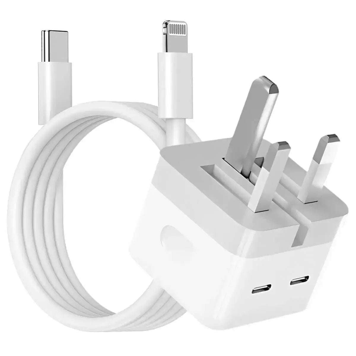 Buy USB-C Super Fast Charging Wall Charger, 35W PD Charger Adapter with Lightning Cable at Caseles-UK, 