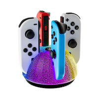 Buy 4-in-1 Charging Dock for Nintendo Switch & Switch OLED Joy-Con Controllers, Fast 10W Charger Station with Cable & LED Indicator - 4-IN-1 JOY-CON FAST CHARGING DOCK at Caseles-Black Vein, 