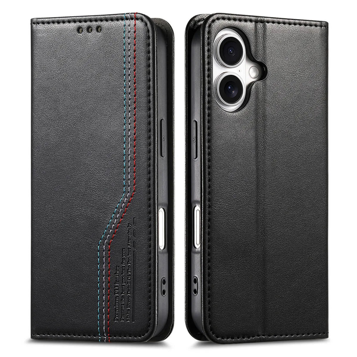 Buy Leather Flip Wallet Case for iPhone 17, Business Standard All-Round Protection, Mobile Phone Case with Stand Function and Magnetic Closure- ABEL at Caseles-iPhone 17 Pro Max, Black
