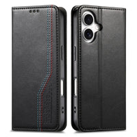 Buy Leather Flip Wallet Case for iPhone 17, Business Standard All-Round Protection, Mobile Phone Case with Stand Function and Magnetic Closure- ABEL at Caseles-iPhone 17 Pro Max, Black