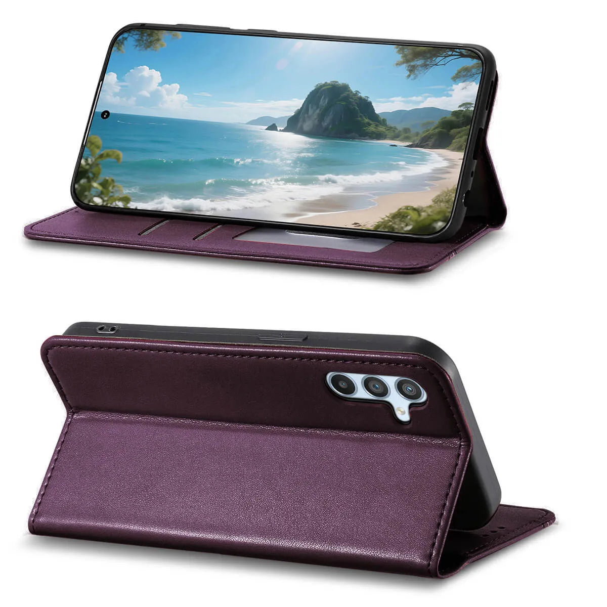 Buy Caseles Leather Flip Wallet Case for Galaxy S25, Business Standard All-Round Protection, Mobile Phone Case with Stand Function and Magnetic Closure,ABLE at Caseles-Samsung Galaxy S25 Ultra, Black