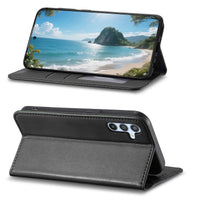 Buy Caseles Leather Flip Wallet Case for Galaxy S25, Business Standard All-Round Protection, Mobile Phone Case with Stand Function and Magnetic Closure,ABLE at Caseles-Samsung Galaxy S25 Ultra, Black