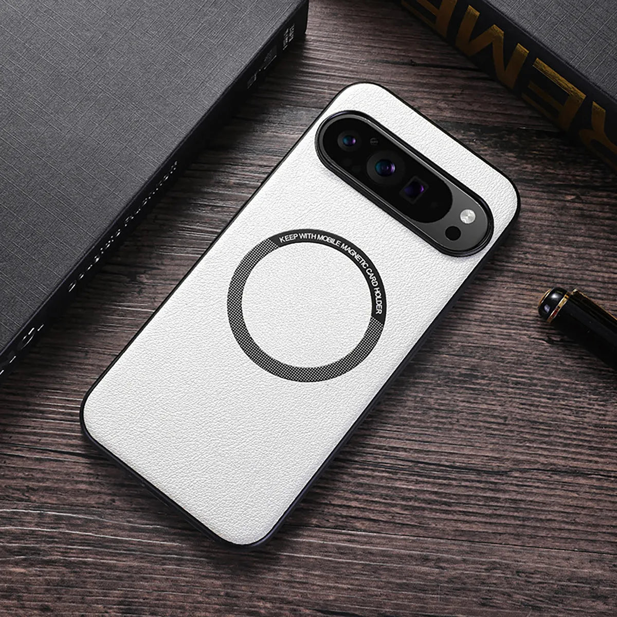 Buy Caseles Magnetic Litchi Leather Shockproof Case for Google Pixel – ADAM at Caseles-Google Pixel 9 Pro XL, Black