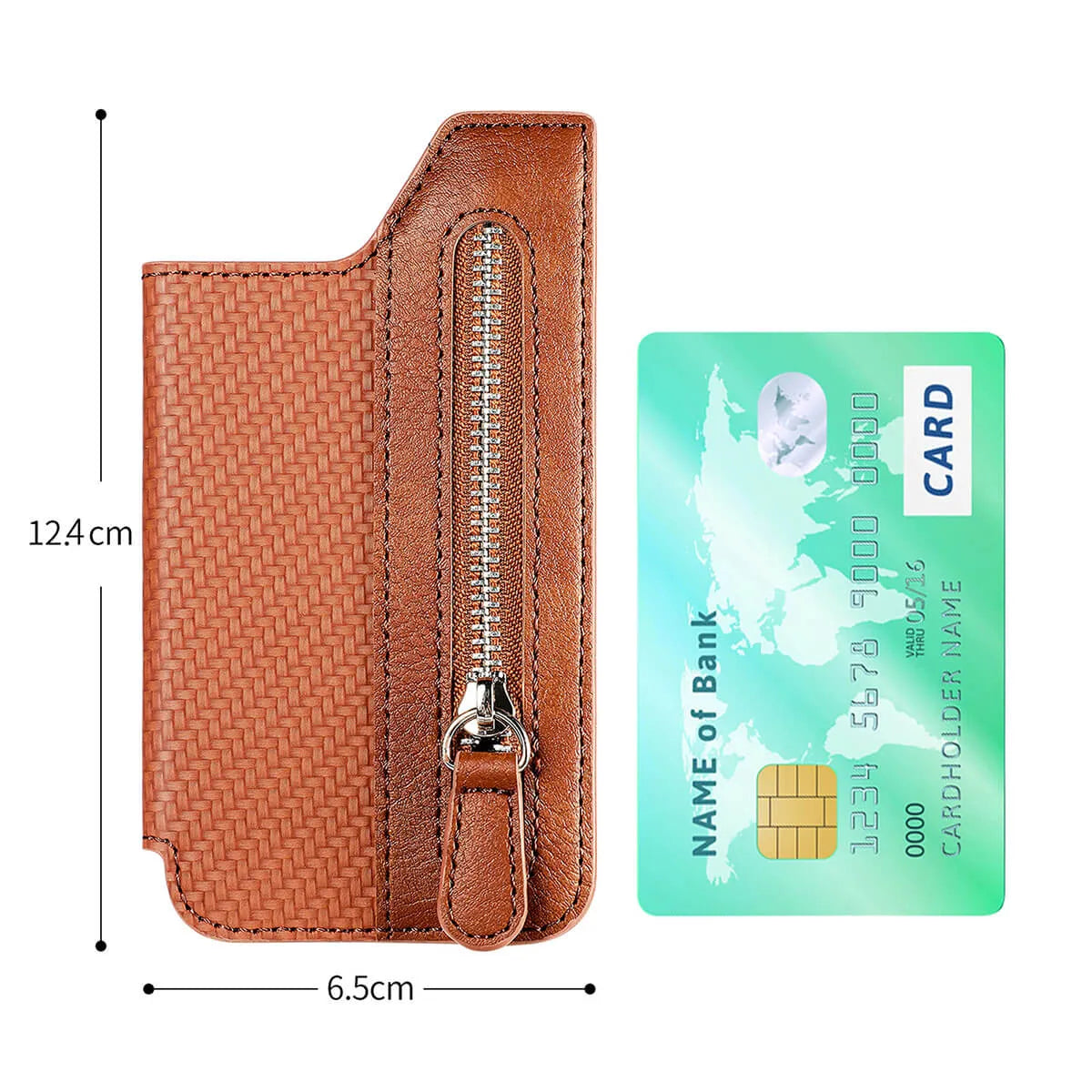 Buy Caseles Stick-On Phone Wallet Card Holder With Zipper Pouch For Cash & Coins - ADHESIVE PHONE WALLET CARD HOLDER at Caseles-Black, 