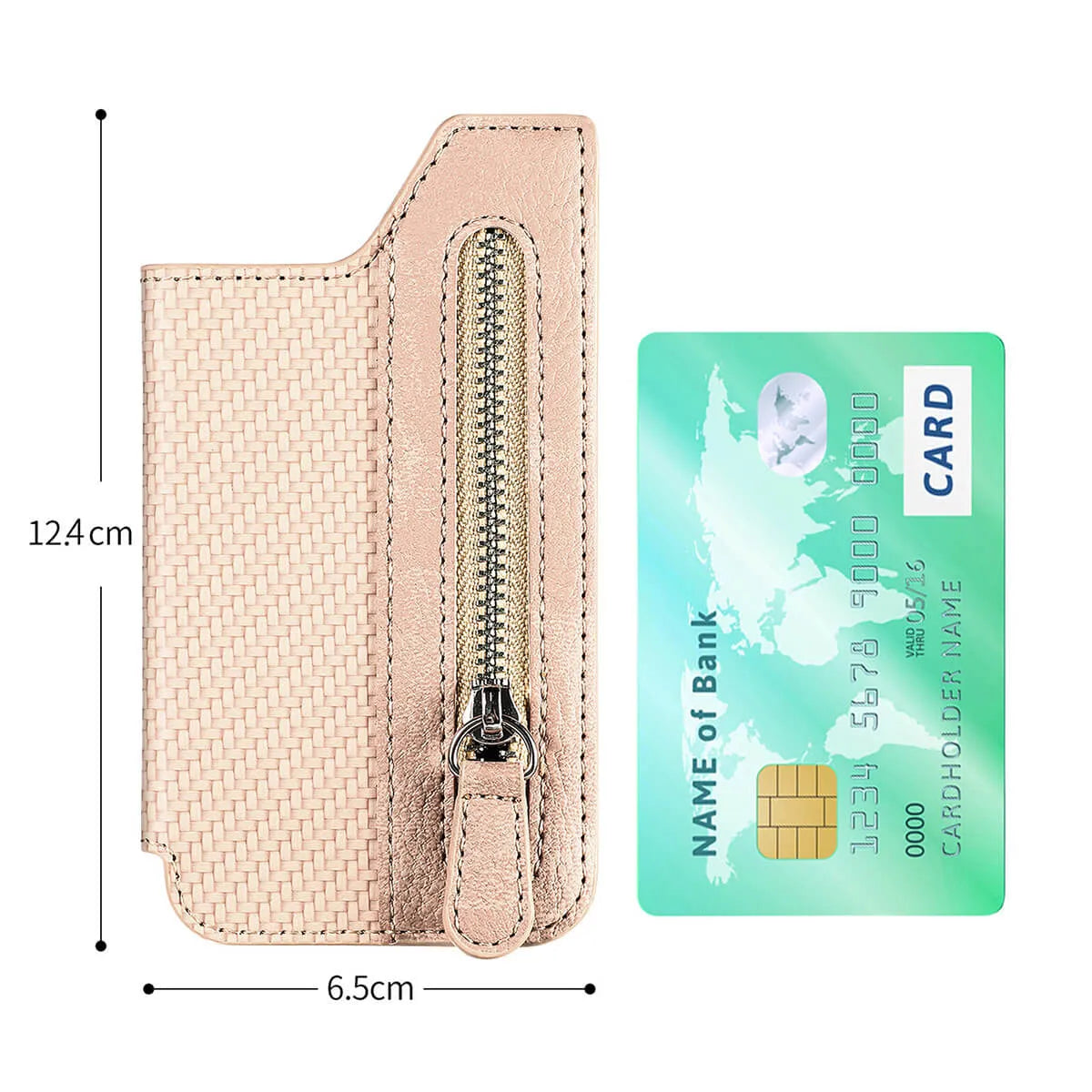 Buy Caseles Stick-On Phone Wallet Card Holder With Zipper Pouch For Cash & Coins - ADHESIVE PHONE WALLET CARD HOLDER at Caseles-Black, 