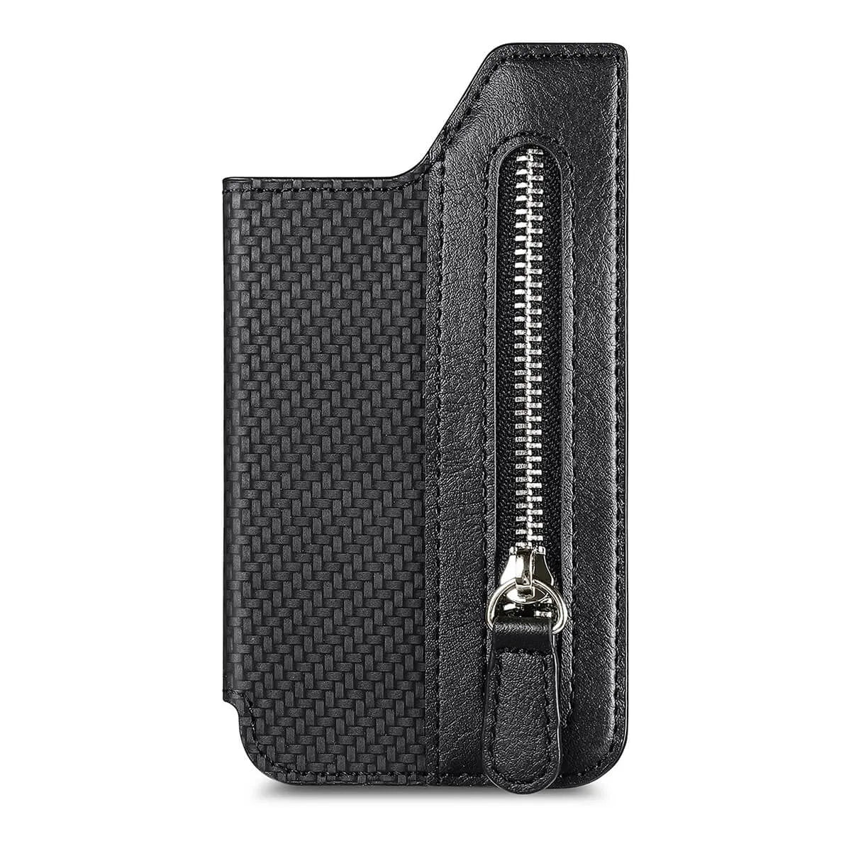 Buy Caseles Stick-On Phone Wallet Card Holder With Zipper Pouch For Cash & Coins - ADHESIVE PHONE WALLET CARD HOLDER at Caseles-Black, 