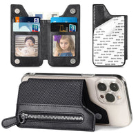 Buy Caseles Stick-On Phone Wallet Card Holder With Zipper Pouch For Cash & Coins - ADHESIVE PHONE WALLET CARD HOLDER at Caseles-Black, 