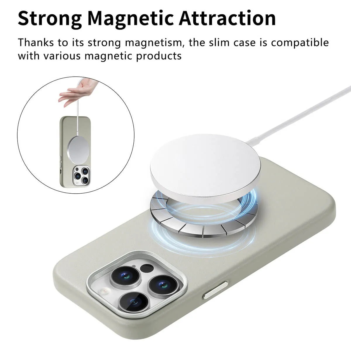 Caseles Full-Grain Leather iPhone Case with Card Holder, MagSafe Ready, Metal Buttons & Camera Bump Frame,Adrian at Caseles-iPhone 16 Pro Max, Andrew-Teal