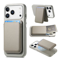 Caseles Full-Grain Leather iPhone Case with Card Holder, MagSafe Ready, Metal Buttons & Camera Bump Frame,Adrian at Caseles-iPhone 17 Pro Max, Beige