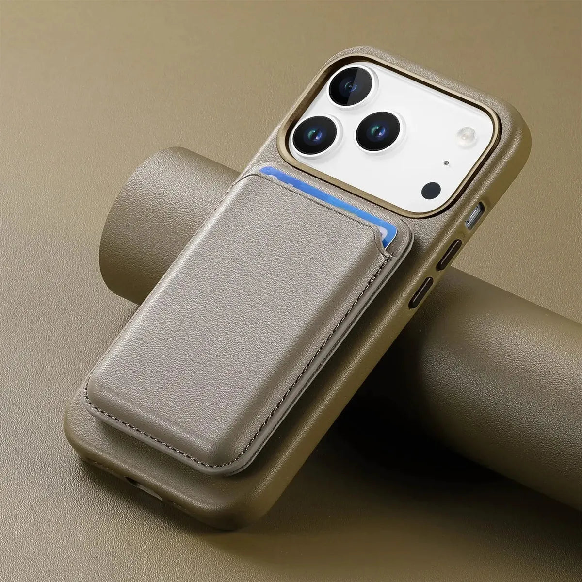 Caseles Full-Grain Leather iPhone Case with Card Holder, MagSafe Ready, Metal Buttons & Camera Bump Frame,Adrian at Caseles-iPhone 17 Pro Max, Black