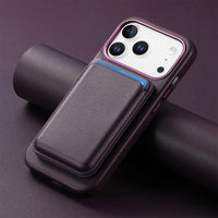 Caseles Full-Grain Leather iPhone Case with Card Holder, MagSafe Ready, Metal Buttons & Camera Bump Frame,Adrian at Caseles-iPhone 17 Pro Max, Black