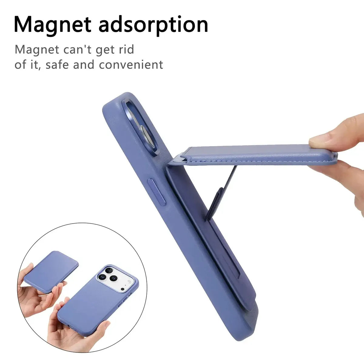 Caseles Full-Grain Leather iPhone Case with Card Holder, MagSafe Ready, Metal Buttons & Camera Bump Frame,Adrian at Caseles-iPhone 17 Pro Max, Black