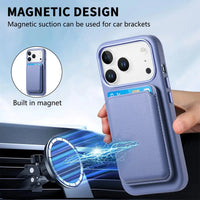 Caseles Full-Grain Leather iPhone Case with Card Holder, MagSafe Ready, Metal Buttons & Camera Bump Frame,Adrian at Caseles-iPhone 17 Pro Max, Black