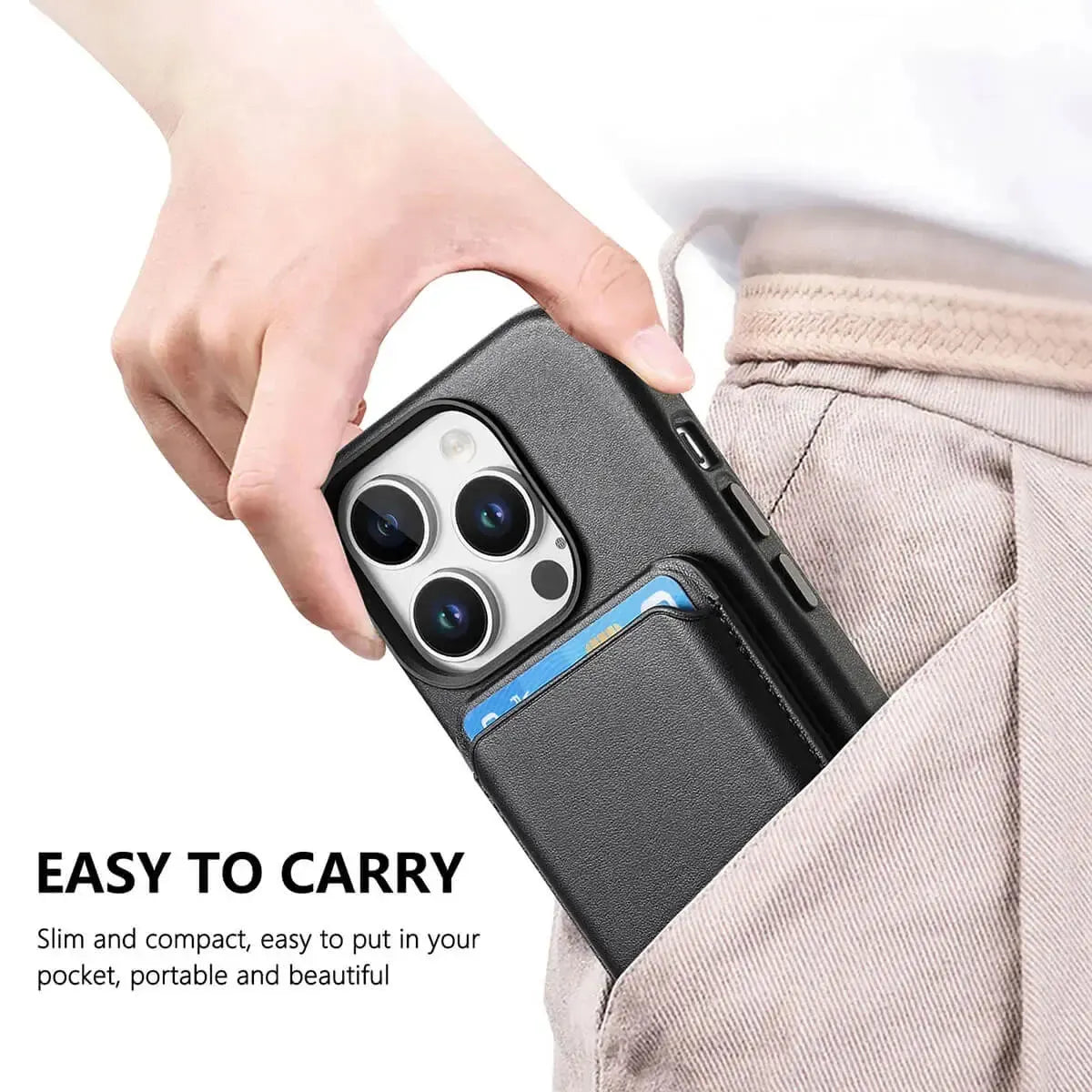 Caseles Full-Grain Leather iPhone Case with Card Holder, MagSafe Ready, Metal Buttons & Camera Bump Frame,Adrian at Caseles-iPhone 16 Pro Max, Andrew-Teal