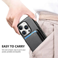 Caseles Full-Grain Leather iPhone Case with Card Holder, MagSafe Ready, Metal Buttons & Camera Bump Frame,Adrian at Caseles-iPhone 16 Pro Max, Andrew-Teal