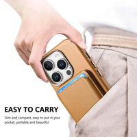 Caseles Full-Grain Leather iPhone Case with Card Holder, MagSafe Ready, Metal Buttons & Camera Bump Frame,Adrian at Caseles-iPhone 16 Pro Max, Andrew-Teal