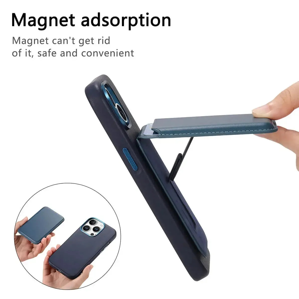 Caseles Full-Grain Leather iPhone Case with Card Holder, MagSafe Ready, Metal Buttons & Camera Bump Frame,Adrian at Caseles-iPhone 16 Pro Max, Andrew-Teal