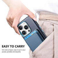 Caseles Full-Grain Leather iPhone Case with Card Holder, MagSafe Ready, Metal Buttons & Camera Bump Frame,Adrian at Caseles-iPhone 16 Pro Max, Andrew-Teal