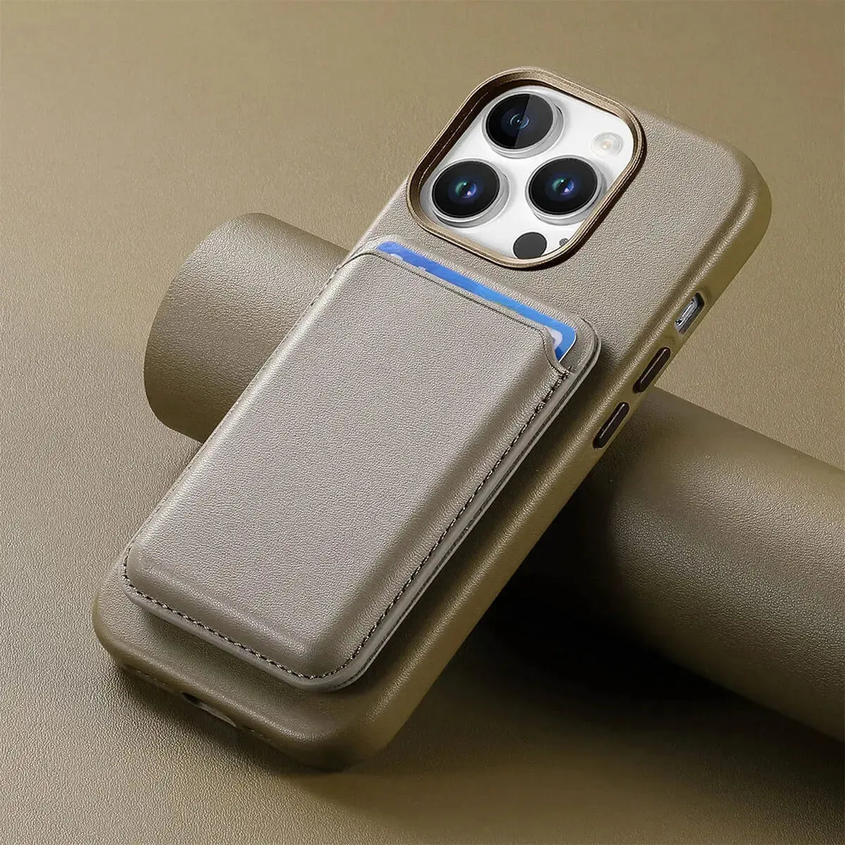 Caseles Full-Grain Leather iPhone Case with Card Holder, MagSafe Ready, Metal Buttons & Camera Bump Frame,Adrian at Caseles-iPhone 16 Pro Max, Andrew-Teal