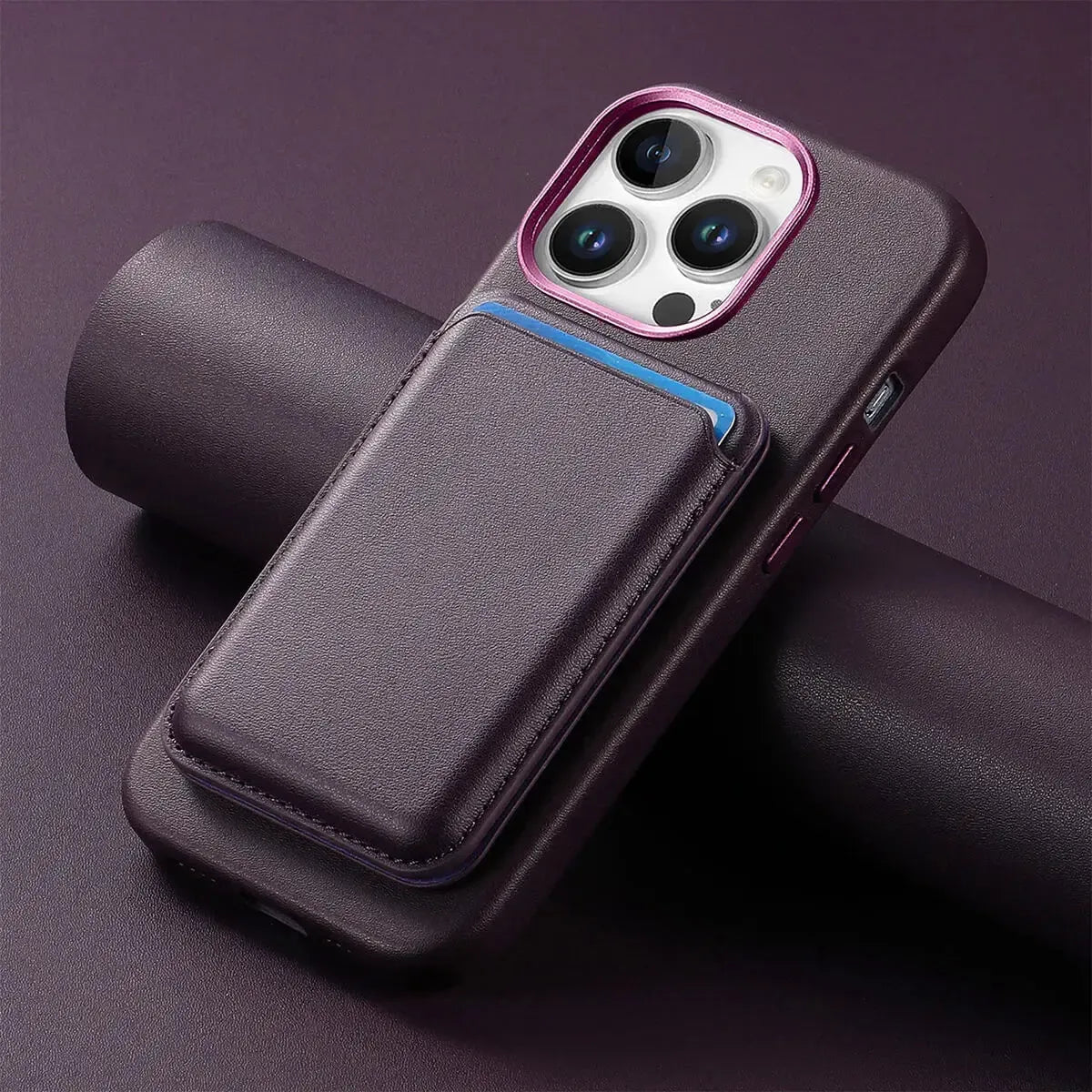 Caseles Full-Grain Leather iPhone Case with Card Holder, MagSafe Ready, Metal Buttons & Camera Bump Frame,Adrian at Caseles-iPhone 16 Pro Max, Andrew-Teal