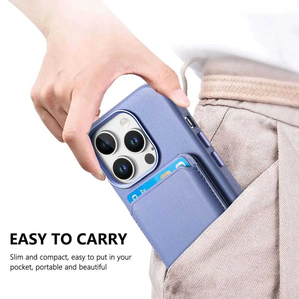 Caseles Full-Grain Leather iPhone Case with Card Holder, MagSafe Ready, Metal Buttons & Camera Bump Frame,Adrian at Caseles-iPhone 17 Pro Max, Black