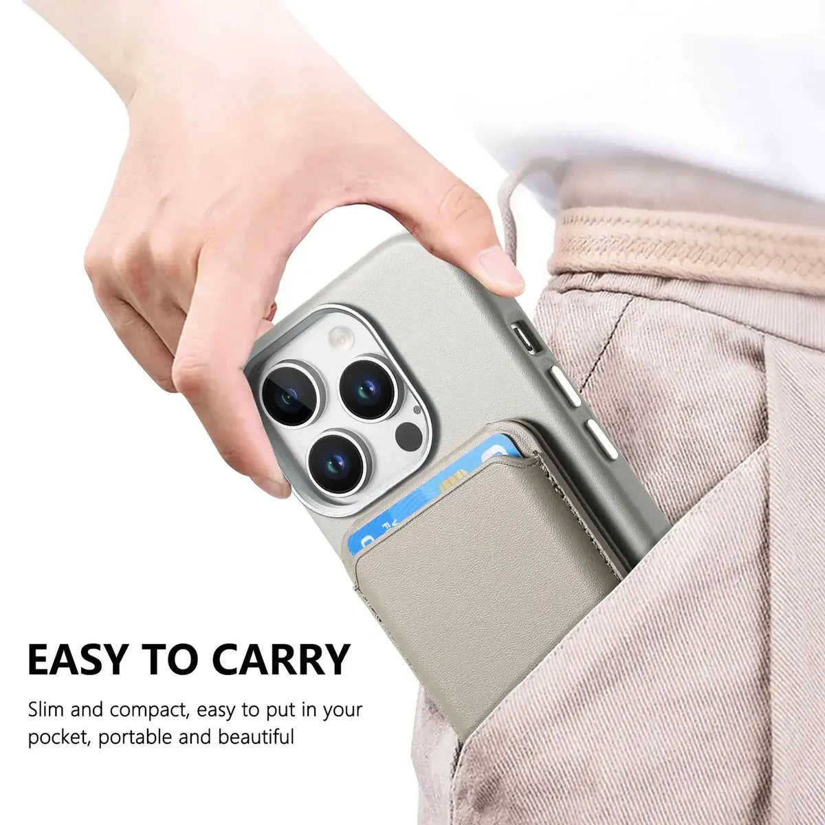 Caseles Full-Grain Leather iPhone Case with Card Holder, MagSafe Ready, Metal Buttons & Camera Bump Frame,Adrian at Caseles-iPhone 17 Pro Max, Black