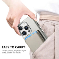 Caseles Full-Grain Leather iPhone Case with Card Holder, MagSafe Ready, Metal Buttons & Camera Bump Frame,Adrian at Caseles-iPhone 17 Pro Max, Black