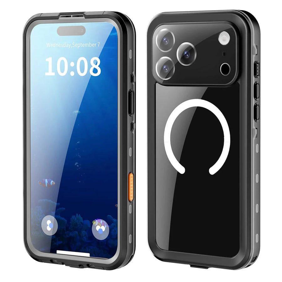 Buy IP68 Waterproof Phone Case, Support Magsafe, Built in Screen Protector, Full Body Heavy Duty Shockproof,Aiden at Caseles-iPhone 17 Pro Max, Black