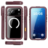 Buy IP68 Waterproof Phone Case, Support Magsafe, Built in Screen Protector, Full Body Heavy Duty Shockproof,Aiden at Caseles-iPhone 18 Pro Max, Burgundy