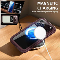 Buy IP68 Waterproof Phone Case, Support Magsafe, Built in Screen Protector, Full Body Heavy Duty Shockproof,Aiden at Caseles-iPhone 18 Pro Max, Burgundy