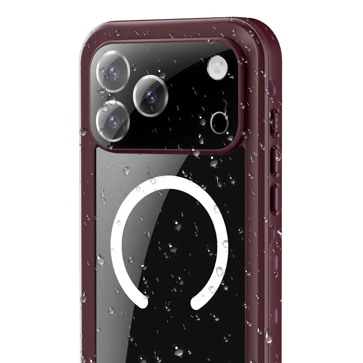 Buy IP68 Waterproof Phone Case, Support Magsafe, Built in Screen Protector, Full Body Heavy Duty Shockproof,Aiden at Caseles-iPhone 18 Pro Max, Burgundy