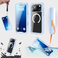 Buy IP68 Waterproof Phone Case, Support Magsafe, Built in Screen Protector, Full Body Heavy Duty Shockproof,Aiden at Caseles-iPhone 18 Pro Max, Lightblue