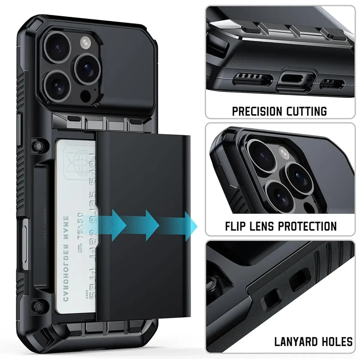 Buy RFID Blocking Wallet Case for iPhone with Kickstand, Military Drop Protection, 4-5 Card Holder & Privacy Screen Protector, All-in-1 Design, Alejandro at Caseles-iPhone 17 Pro Max, Style-1