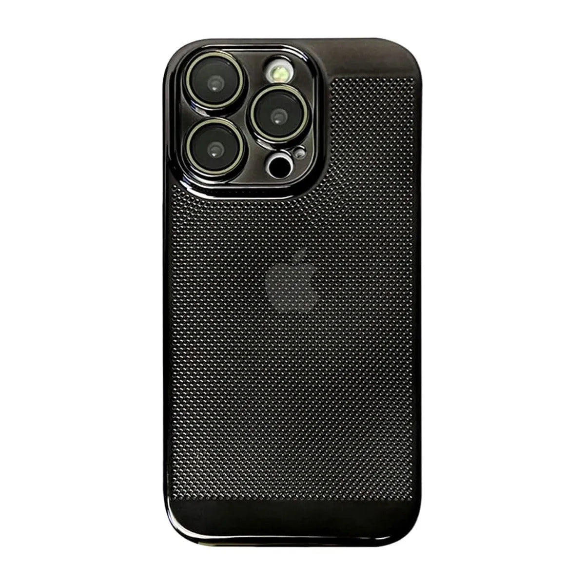 Buy Plating Breathable Heat Dissipation Mesh Cooling Case for iPhone - Alexander at Caseles-iPhone 16 Pro Max, Black