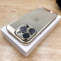 Buy Plating Breathable Heat Dissipation Mesh Cooling Case for iPhone - Alexander at Caseles-iPhone 16 Pro Max, Silver