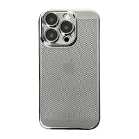Buy Plating Breathable Heat Dissipation Mesh Cooling Case for iPhone - Alexander at Caseles-iPhone 16 Pro Max, Silver