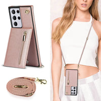 Buy Crossbody Wallet Phone Case, 5 Card Slots, Premium Leather, Kickstand Shockproof Case, Alima at Caseles-Samsung Galaxy S25 Ultra, Alina-Black