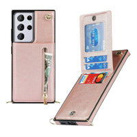 Buy Crossbody Wallet Phone Case, 5 Card Slots, Premium Leather, Kickstand Shockproof Case, Alima at Caseles-Samsung Galaxy S25 Ultra, Alina-Black