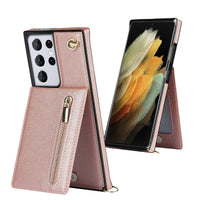 Buy Crossbody Wallet Phone Case, 5 Card Slots, Premium Leather, Kickstand Shockproof Case, Alima at Caseles-Samsung Galaxy S25 Ultra, Alina-Black